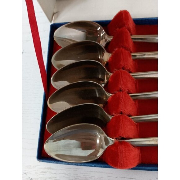VTG Circa 1940 Royal Buddha Spoons Set of 6 Tea Spoons Bronze Ware Hand Crafted - Picture 5 of 9
